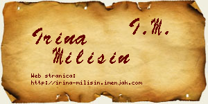 Irina Milišin vizit kartica